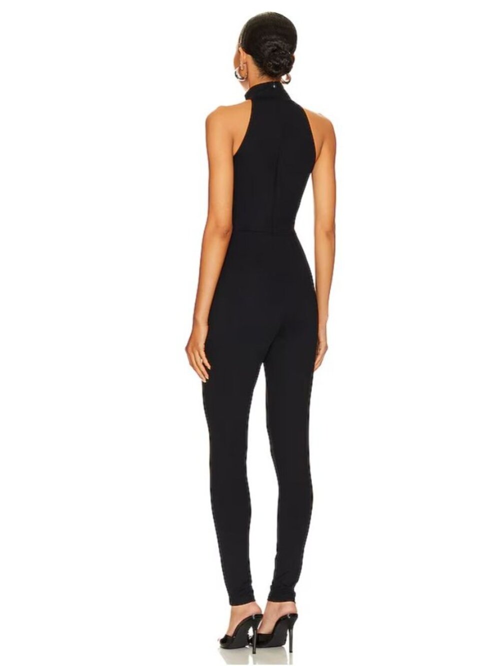 NWT Susana Monaco Mock Neck Sleeveless Leggings Jumpsuit Black Size S $218 [jb] - Picture 3 of 10